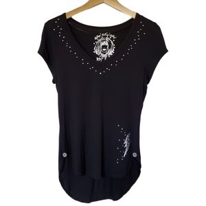 Betsey Johnson Lightning Bolt Jersey Knit Shirt